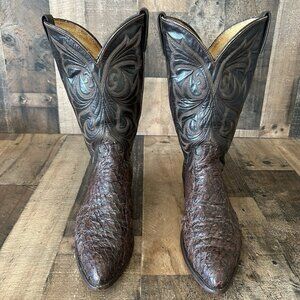 Dan Post Vintage Brown Sea Bass Western Cowboy Boots Mens 10.5 D